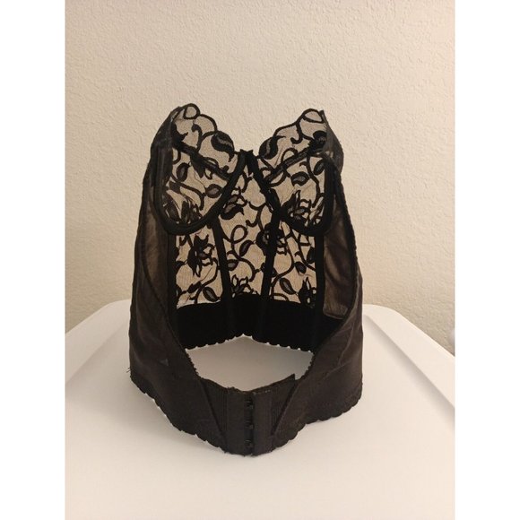 Women's Vintage Victoria's Secret Black Sheer Lace Bustier Corset Top Size 34B - Picture 6 of 11